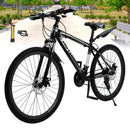 Unisex 26" Spoke Wheel 24 Speed Mountain Bike MTB with Disc Brake Black+White