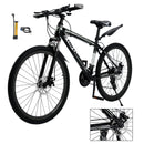 Unisex 26" Spoke Wheel 24 Speed Mountain Bike MTB with Disc Brake Black+White