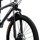 Unisex 26" Spoke Wheel 24 Speed Mountain Bike MTB with Disc Brake Black+White