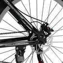 Unisex 26" Spoke Wheel 24 Speed Mountain Bike MTB with Disc Brake Black+White