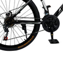 Unisex 26" Spoke Wheel 24 Speed Mountain Bike MTB with Disc Brake Black+White