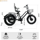 500W 48V 13A Electric Snow Tricycle 3 wheel e-bike 4.0 Fat Tire Tricycle