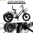 500W 48V 13A Electric Snow Tricycle 3 wheel e-bike 4.0 Fat Tire Tricycle