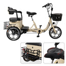 400W 48V 12A Elder Electric folding trike 3 wheel e-bike with Rear Seat Cream