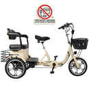 400W 48V 12A Elder Electric folding trike 3 wheel e-bike with Rear Seat Cream