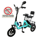 3 Wheel Electric Motorized Folding Tricycle E-Bike 48V 350W 10.4AH