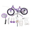 16" Kids Bicycle Girls Bike with Training Wheels Basket Kickstand Purple