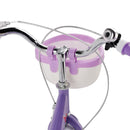 16" Kids Bicycle Girls Bike with Training Wheels Basket Kickstand Purple
