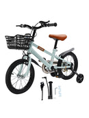 14" Kids Toddlers Bicycle for Boys and Girls with Training Wheels Basket Cyan