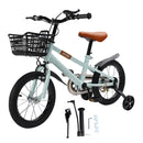 14" Kids Toddlers Bicycle for Boys and Girls with Training Wheels Basket Cyan