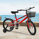 16" Children Bicycle Toddlers Bike with Training Wheels Basket Kickstand Red