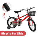 16" Children Bicycle Toddlers Bike with Training Wheels Basket Kickstand Red