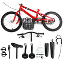 16" Children Bicycle Toddlers Bike with Training Wheels Basket Kickstand Red