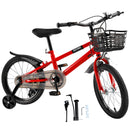 16" Children Bicycle Toddlers Bike with Training Wheels Basket Kickstand Red