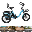 18*3.0 48V 13AH 350W (peak 525W) Electric Tricycle E-Trike with IPX7 Display
