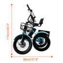 18*3.0 48V 13AH 350W (peak 525W) Electric Tricycle E-Trike with IPX7 Display