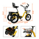 18" 7 Speed 48V 13AH 350W (peak 525W) Electric Tricycle with IPX7 Display
