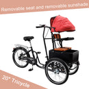 20 inches Pet Dog Cart Tricycle Shopping Three Wheel Tricycle with Sunshade