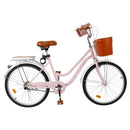 24/26 inch Single Speed Women City Beach Cruiser Bike with Basket & Rack