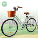 26 inch Single Speed Women City Beach Cruiser Bike with Basket & Rack