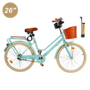 26 inch Women City Bike Lady Beach Cruiser Bicycle with Basket & Rack