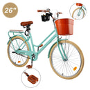 26 inch Women City Bike Lady Beach Cruiser Bicycle with Basket & Rack