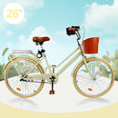 26 inch Women City Bike Lady Beach Cruiser Bicycle with Basket & Rack