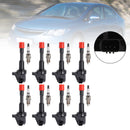 8x Ignition Coil +Spark Plug UF374 For Honda Civic Hybrid L4 2006-2010