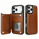 Premium Leather Card Wallet Phone Case for iPhone 12 13 14 15 16 17 Pro Max Plus