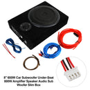 Amotopart 8" 600W Car Subwoofer Under-Seat Amplifier Speaker Audio Sub Woofer Slim Box US