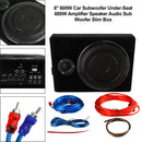 Amotopart 8" 600W Car Subwoofer Under-Seat Amplifier Speaker Audio Sub Woofer Slim Box US