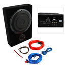 Amotopart 8" 600W Car Subwoofer Under-Seat Amplifier Speaker Audio Sub Woofer Slim Box US