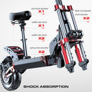 2000W 21ah off-road alloy electric scooter for adult，With large display screen,  Dual drive 12" tires