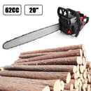 62cc Chainsaw 20" Bar Powered Engine 2 Cycle Gasoline Chain Saw Red