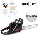 62cc Chainsaw 22" Bar Powered Engine 2 Cycle Gasoline Chain Saw Red