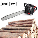 62cc Chainsaw 22" Bar Powered Engine 2 Cycle Gasoline Chain Saw Red