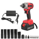 1/2" 21V Brushless Impact Wrench Torque Rattle Gun Electric Ratchet w/battery