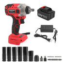 1/2" 21V Brushless Impact Wrench Torque Rattle Gun Electric Ratchet w/battery