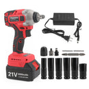 1/2" 21V Brushless Impact Wrench Torque Rattle Gun Electric Ratchet w/battery