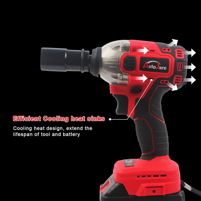 Brushless Impact Wrench Torque Rattle Gun Electric Ratchet w/battery 1