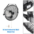 18 Inch Industrial Wall Mount Fan Metal 3 Speed Ventilation Shop Fan