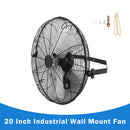 20 Inch Industrial Wall Mount Fan Metal 3 Speed Ventilation Shop Fan