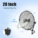 20 Inch High Velocity Industrial Cooling Floor Fan With 3 Speeds Tilt Head
