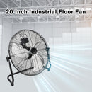 20 Inch High Velocity Industrial Cooling Floor Fan With 3 Speeds Tilt Head