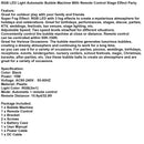 RGB LED Light Automatic Bubble Machine With Remote Control Stage Effect Party