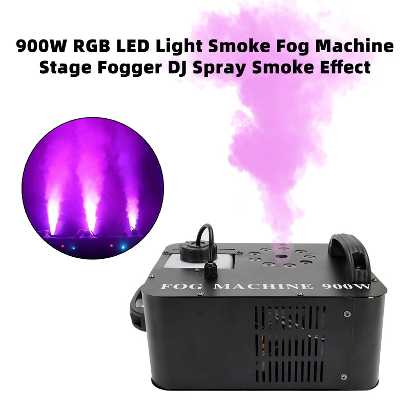 900W RGB LED Light Smoke Fog Machine Stage Fogger DJ Spray Smoke Effec