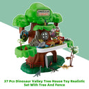 37 Pcs Dinosaur Valley Tree House Toy Realistic Set With Tree And Fence For Kid