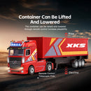 1/64 XKS RC Container Truck Trailer 2.4G 4WD Proportional Steering Semi Truck