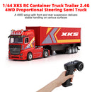 1/64 XKS RC Container Truck Trailer 2.4G 4WD Proportional Steering Semi Truck