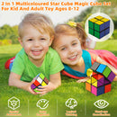 2 In 1 Multicoloured Star Cube Magic Cube Set For Kid And Adult Toy Ages 8-12